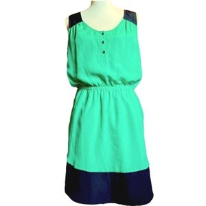Green and Blue Sleeveless Dress